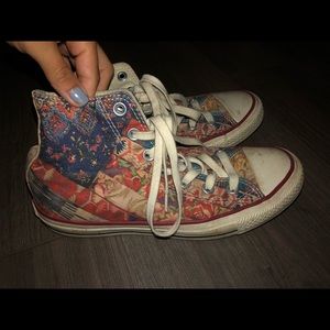 Multi colored high top converse